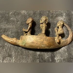 Handcrafted Metal African Canoe Figurine Mali 🇲🇱 Africa